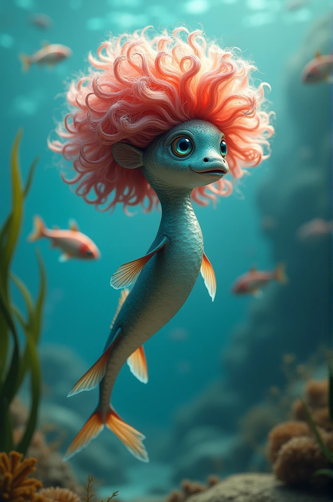 A skinny, long fish with a wig