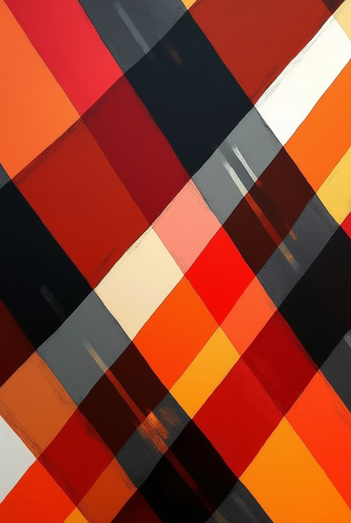 Big Red, Black, Orange and White strips overlapping each other from random  directions creating a simple but beautiful pattern, detailed colour textures, 4K resolution 