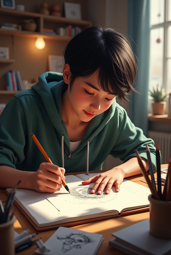 Picture of a person drawing