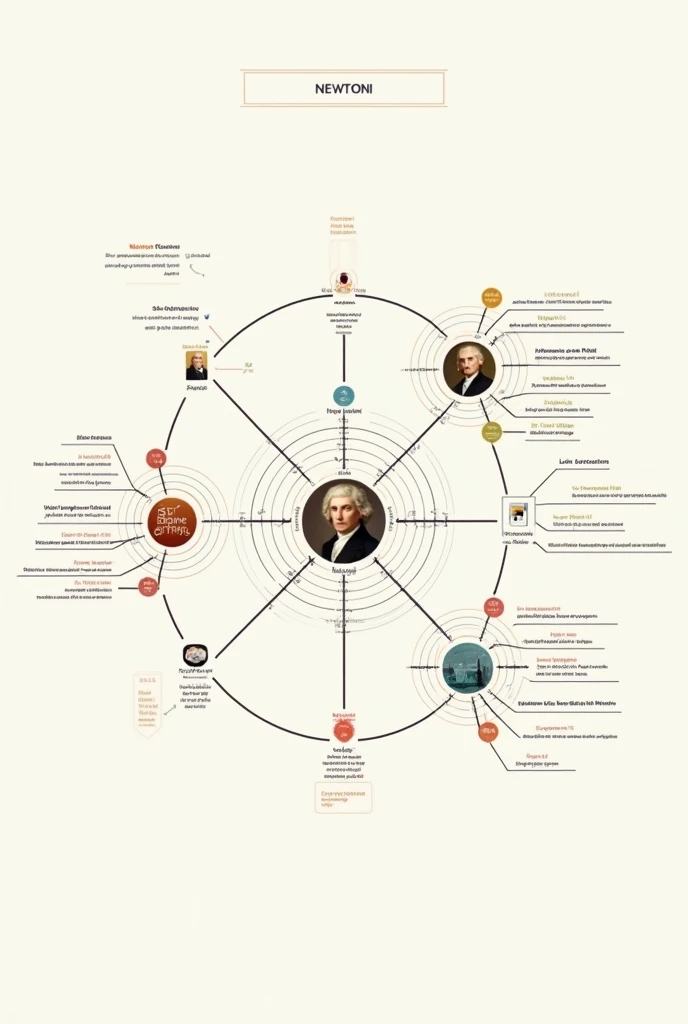 Create a detailed mind map with Newton's 3 laws