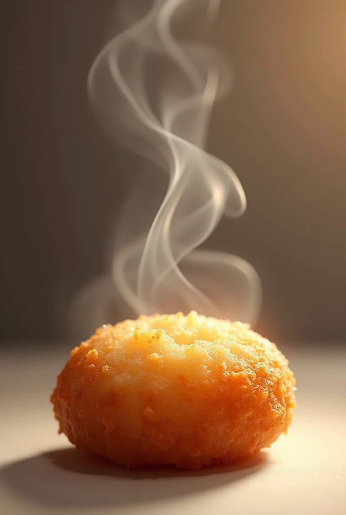 Image of steam rising from a delicious looking croquette
