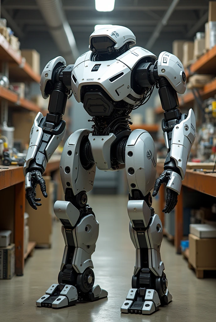 A quadruped robot created in the workshop.