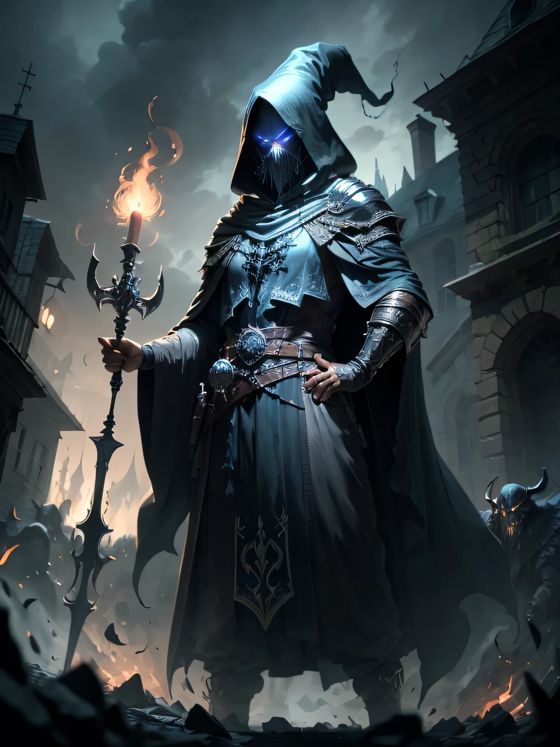 an evil wizard, dark, evil, confidence pose