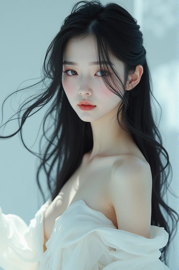 rompts
Copy
Arafed Asian woman with long black hair and a white dress, (12x) extremely pale white skin, soft pale white skin, Seulgi from Red Velvet, with pale skin, very pale white skin, pale fair skin!!, pale white skin, very very pale white skin, pale porcelain white skin, pale beautiful skin, extremely pale white skin, very very very pale white skin, Kang Seul-gi