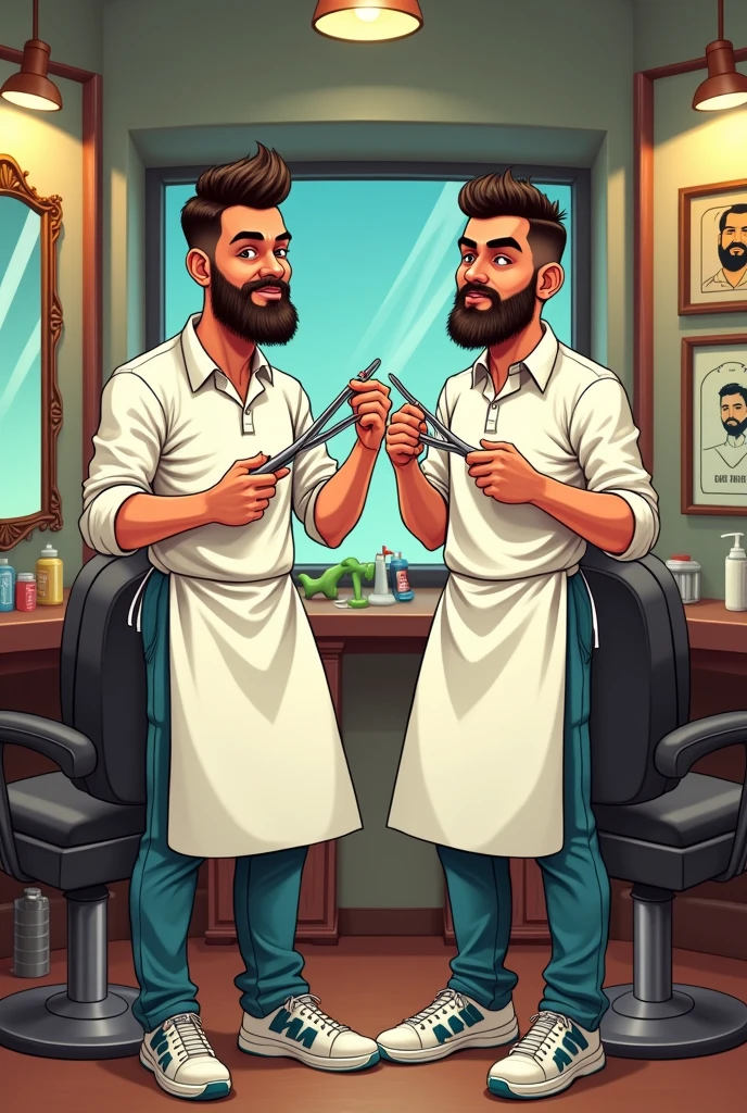 Babar azam and virat kholi working as a barbar