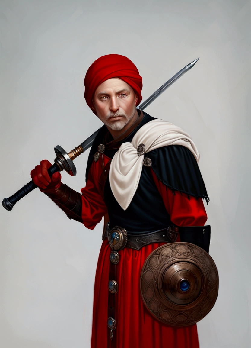 Warrior in Realistic Style, with a human face, against the backdrop of a forest in the style of hyperrealism 