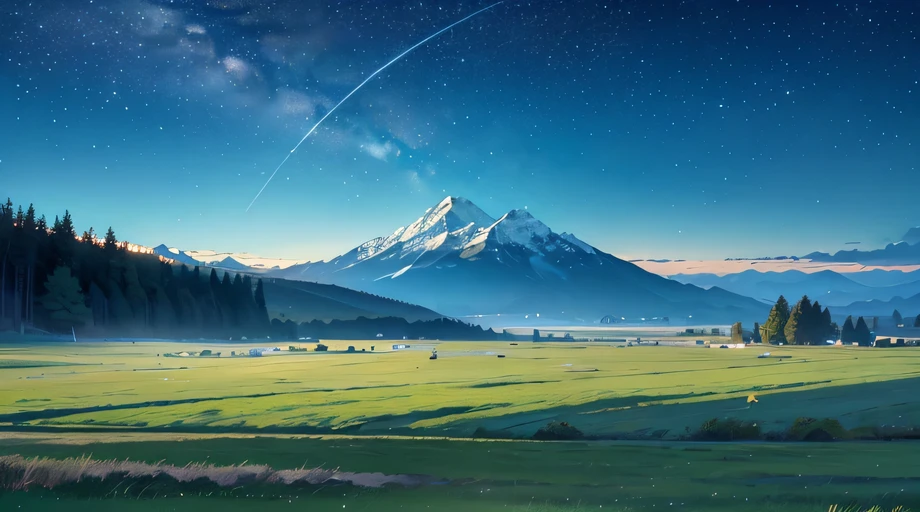 star sky, (((Star: 1.4))), night sky, night setting, view, (((Grassland View: 1.3))), mountain 1.2, (((Masterpiece: 1.2))), beautiful view, green grassland, (((Realistic: 1.4)))
