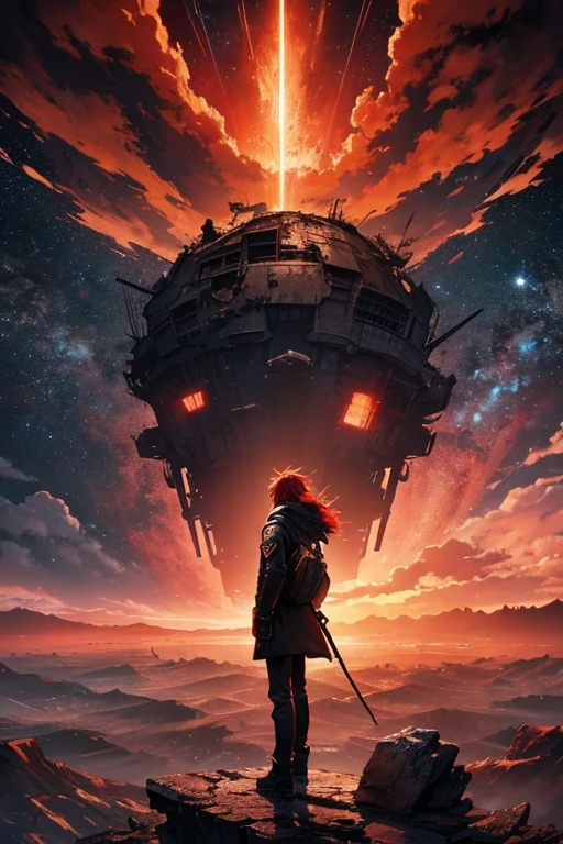Highest quality、masterpiece、Desolate Earth、wreckage、Red Sky、Surrealism