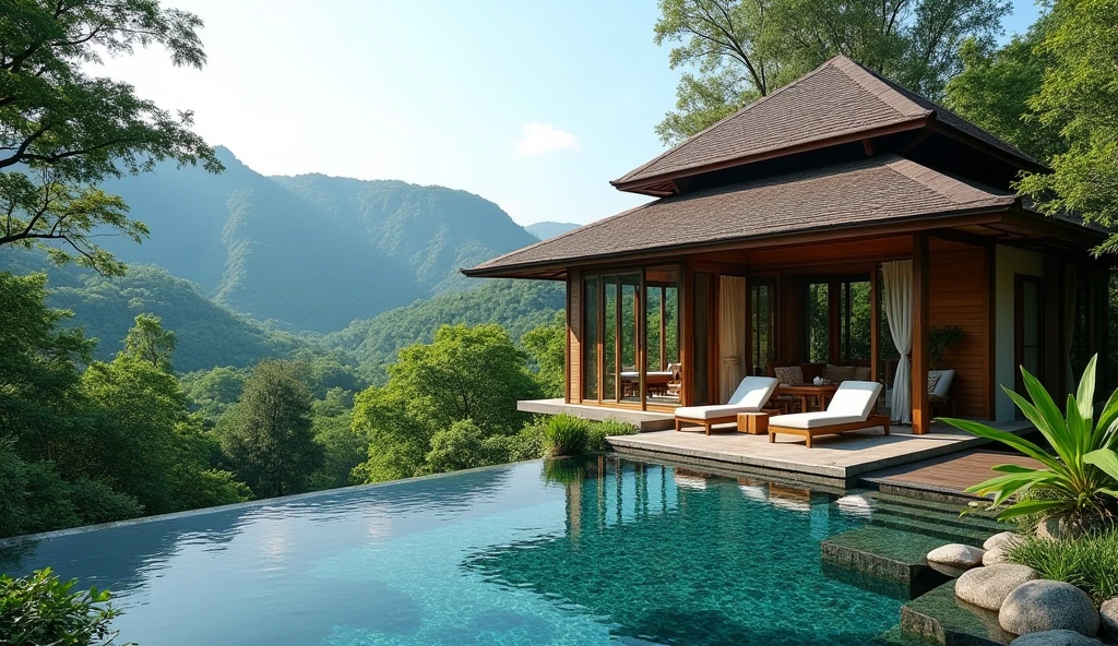 pool villa small size, Thailand, mountain, forest