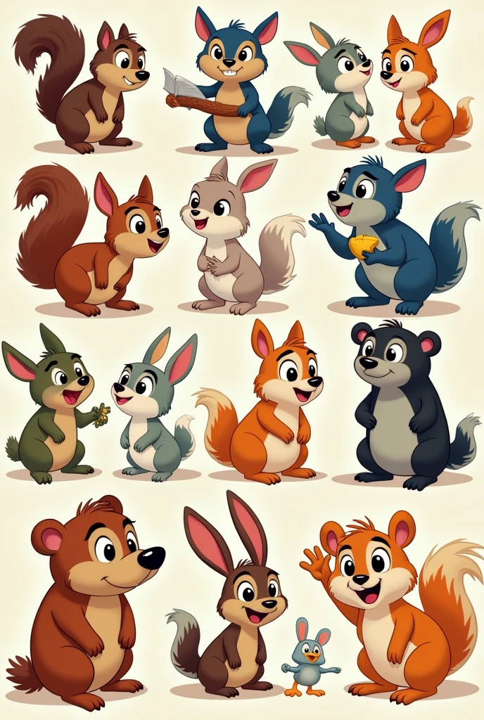 Create multiple TV cartoon characters