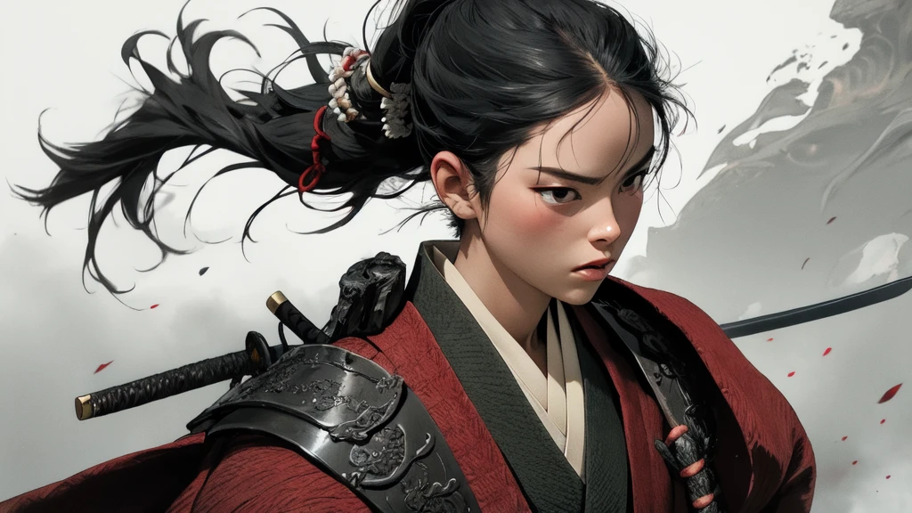 Brave and powerful samurai