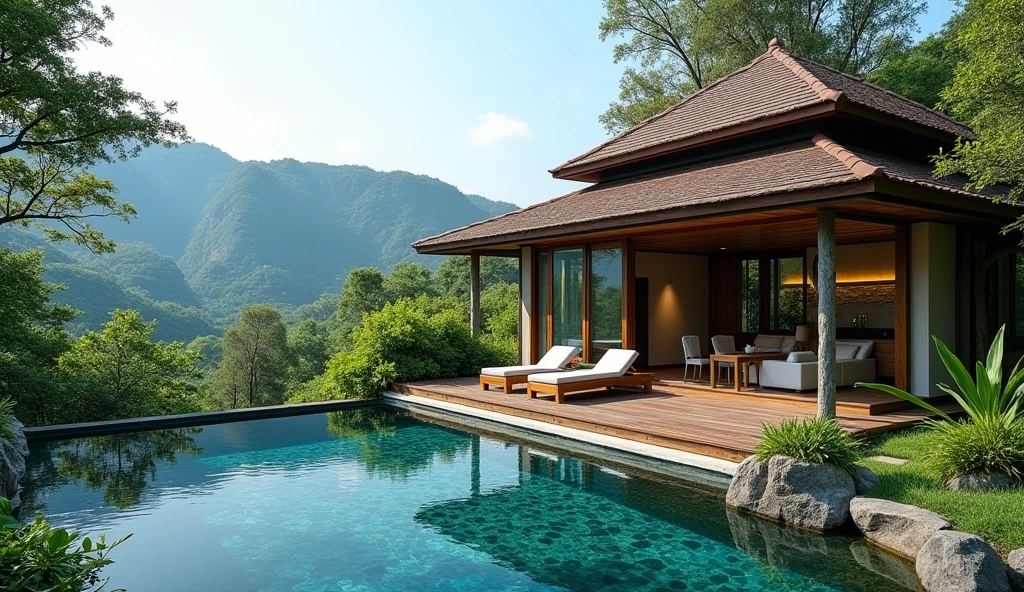 pool villa small size L Type, Thailand, mountain, forest