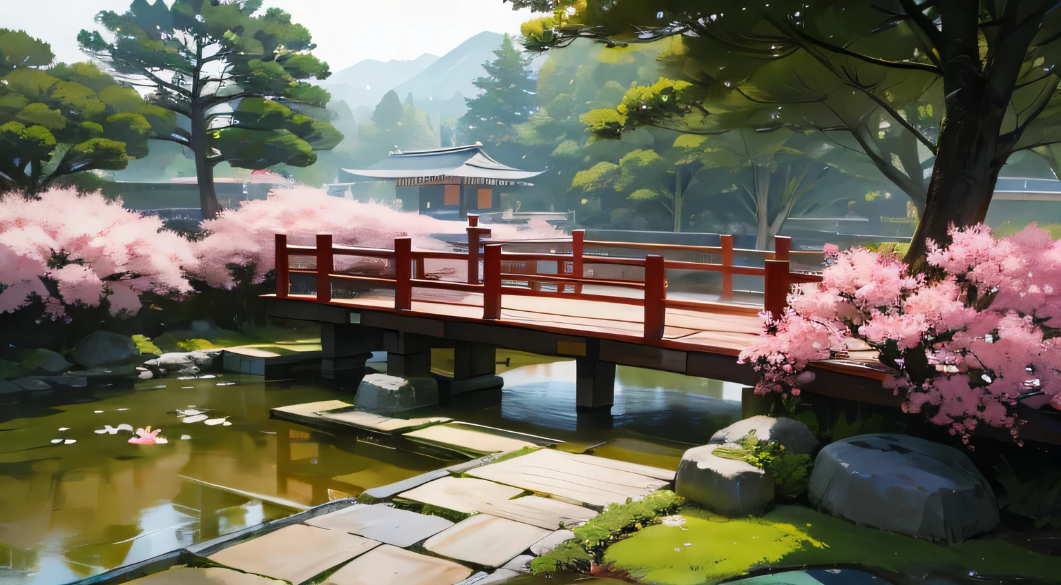 japanese garden,flowers,