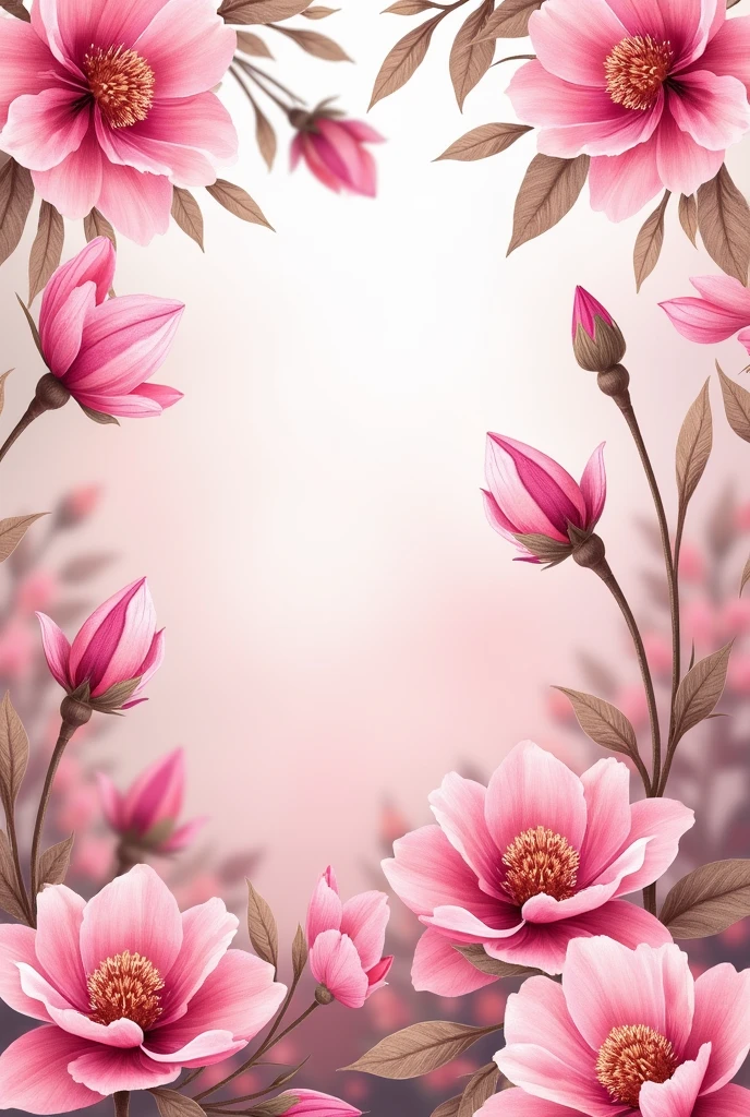 Floral pink flower merging print 