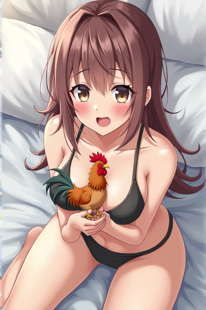 Nude anime girl with holding cock