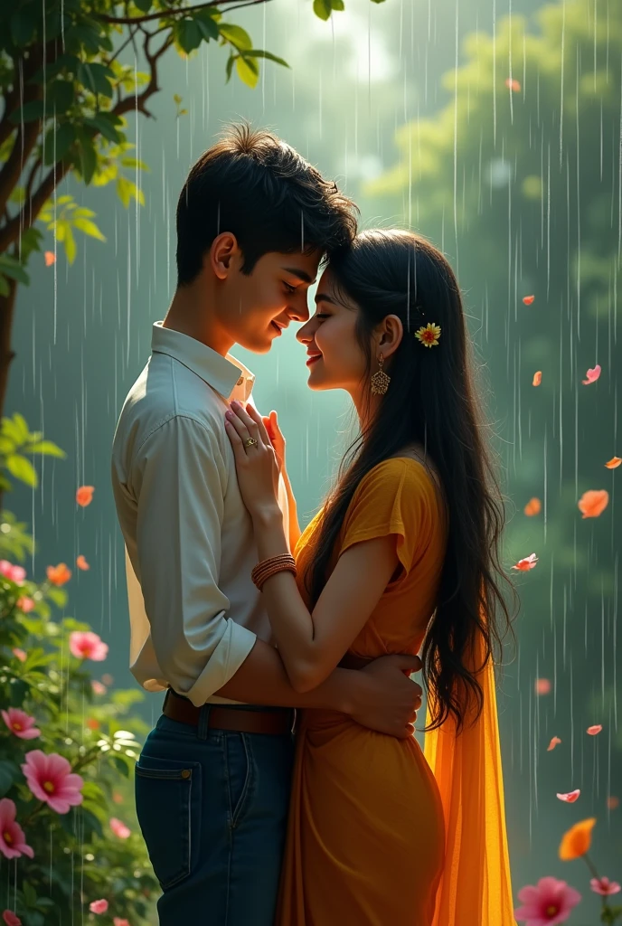 Muslim boy and a Hindu girl making love in the rain