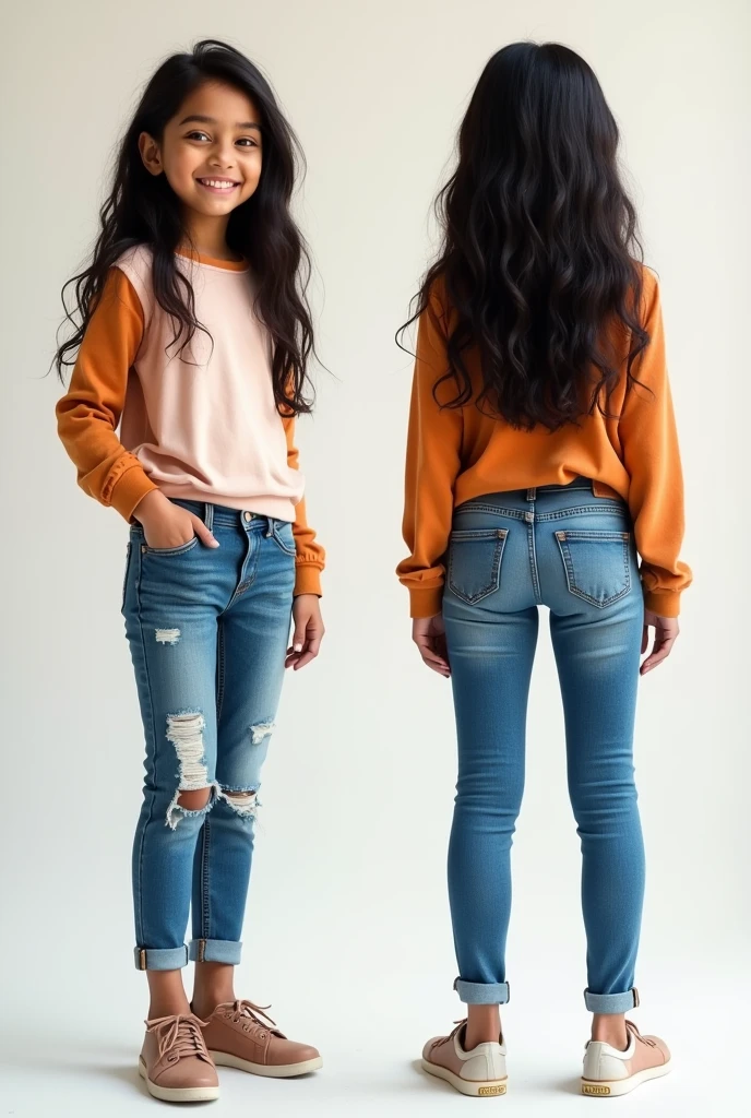 India  girl jeans back and front 2 photo