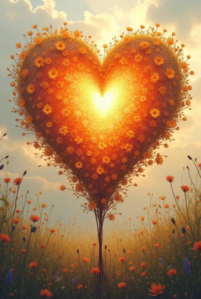 Replace the heart shape with a small sun and add a touch of natural, flowing feel