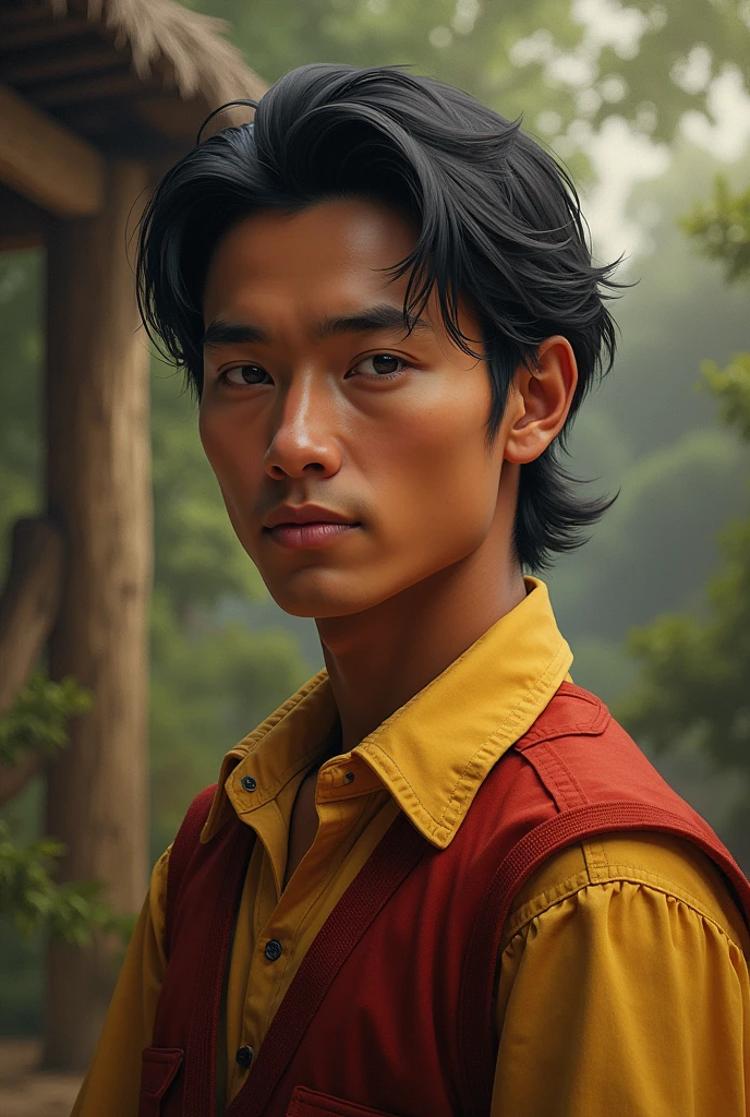 A young, handsome, brown, leader in the old times in the Philippines, he is not that rich