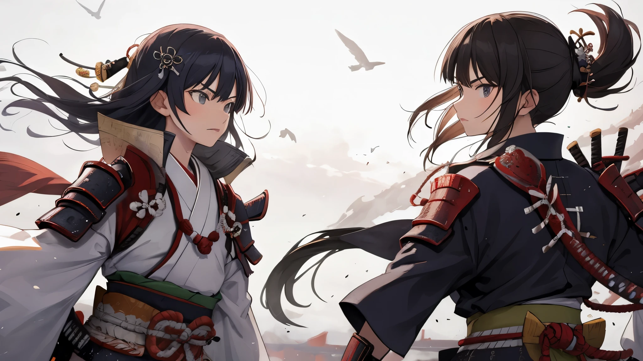 Brave and powerful samurai