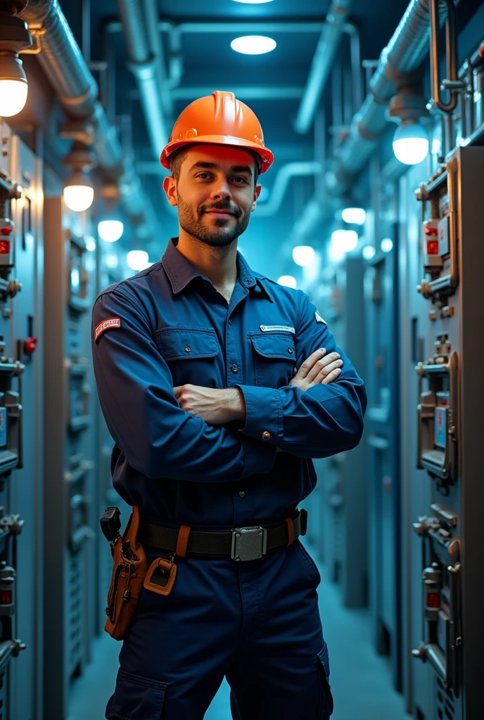 Make a Vaccancy post of electrician with small work description image of Galaxy electrical engineering company