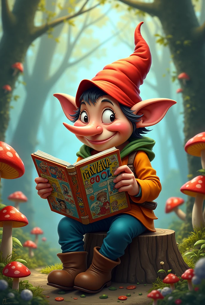 A little gnome that read skibidi toilet comic