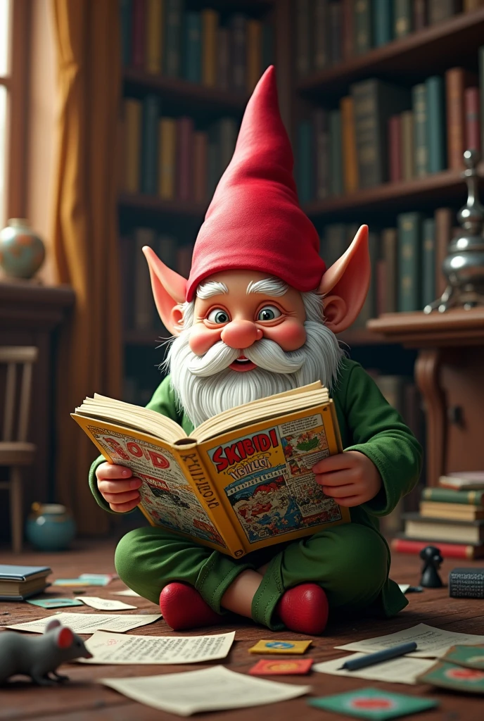 A little gnome that read skibidi toilet comic