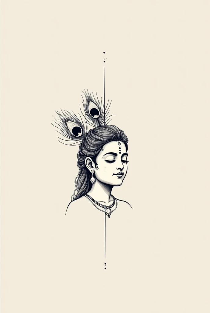a lowkey  shree krishna refrence 
tattoo design 
