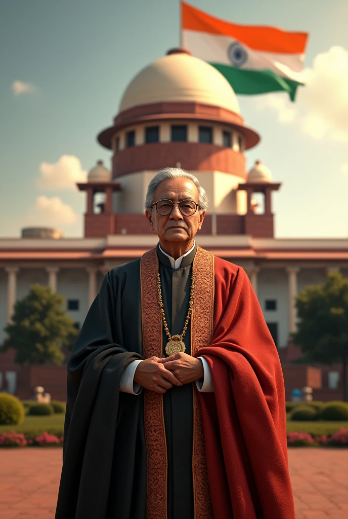 Generate image that represent indian Constitution and suprim leader