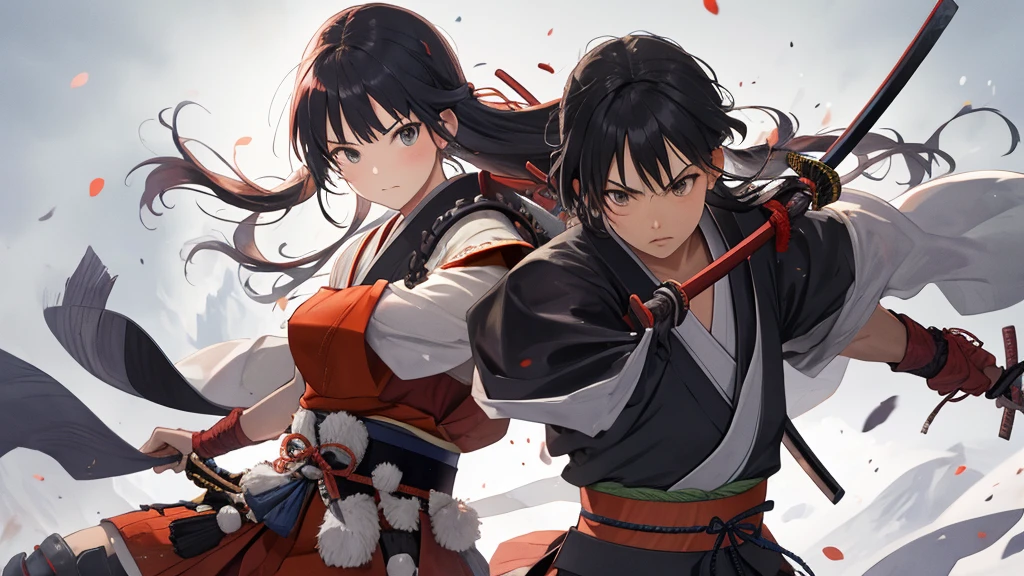 Brave and powerful samurai