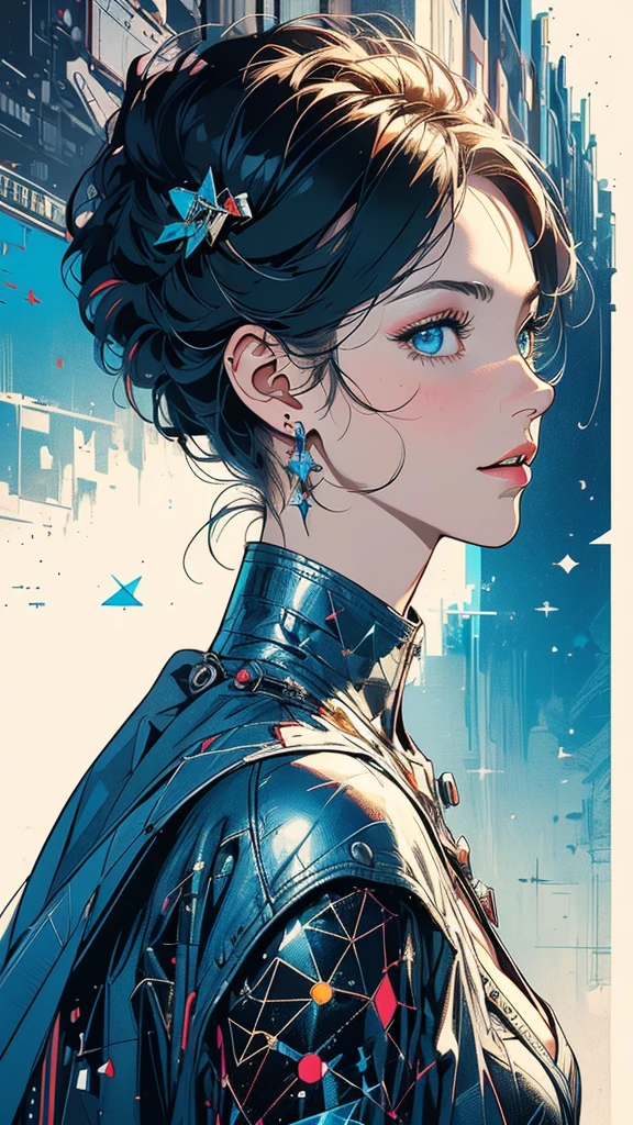 (((masterpiece, highest quality))),(((solo:1.2))),(((1girl:1.2))),32k wallpaper, very detailed, poster, vintage science fiction,(((((geometric cinematic movie poster))))), (bauhaus), shape,(((abstract))),(mid century modern),movie poster,(((((portfolio))))),(((((Close-up))))),(((((bust up))))),((((more various angle)))),(((highlight))),Vast landscape,((((heterochromia)))),(((complete. detailed face))),(((Extremely talented))),(((most complecated machine))),Colorful color scheme,(Cleavage)