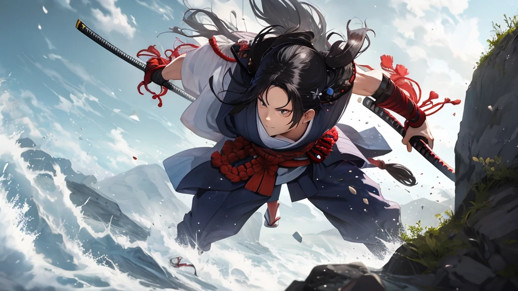 Brave and powerful samurai