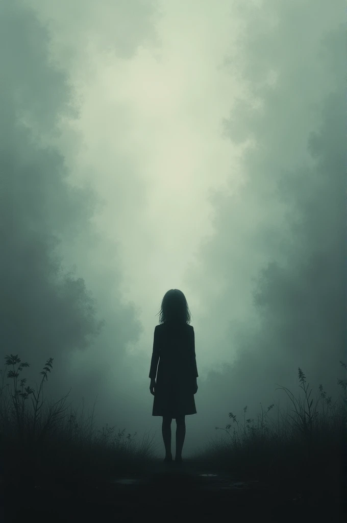 It transmits loneliness and depression in an image where there is a person who is sad looking at the sky but only a black silhouette that makes the environment dark