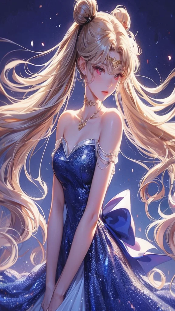 Long black hair, red eyes, twin tails, fallen angle, adult, large breasts, black angle wings