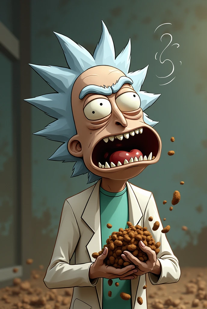 Rick mange du caca et dit a morty "i am poop Rick"