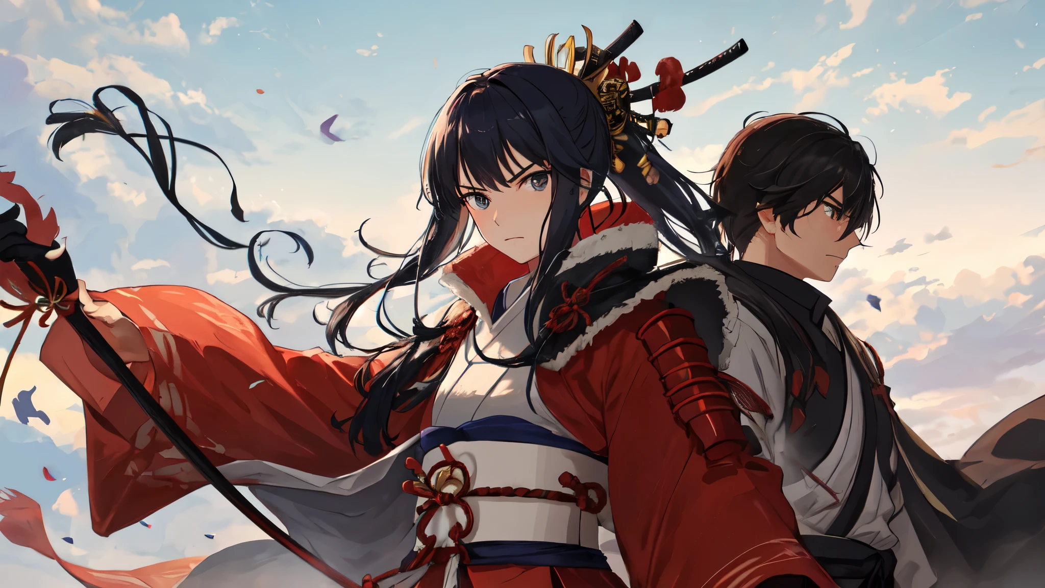 Brave and powerful samurai