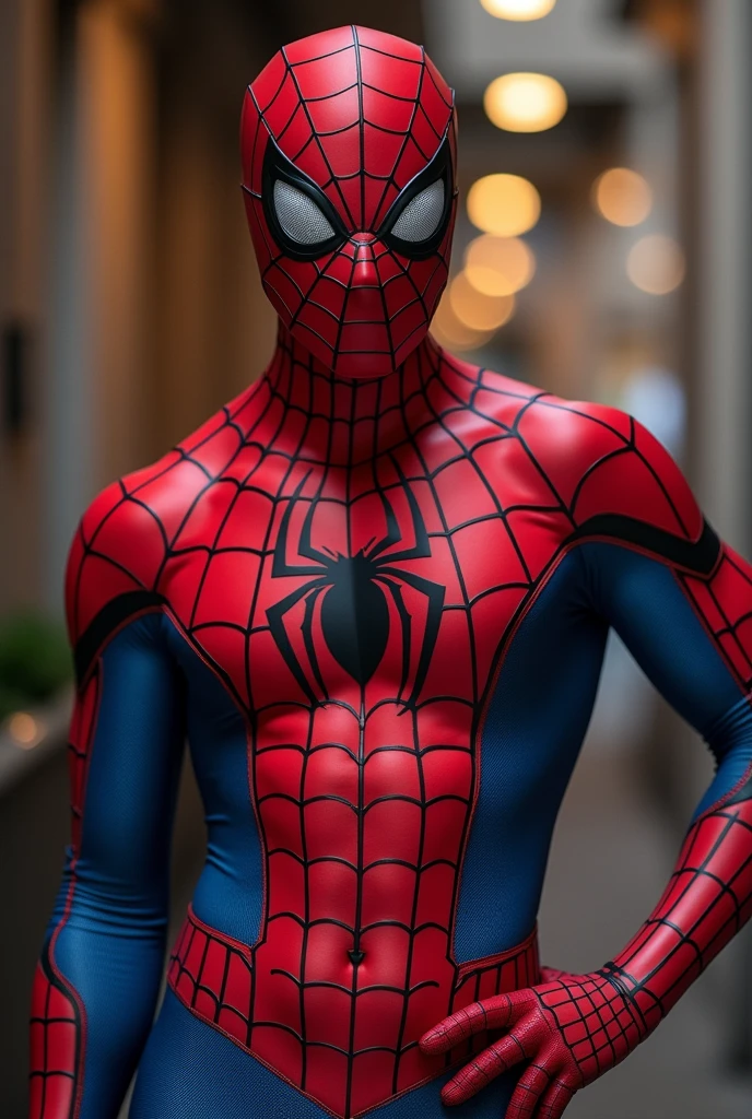 Mr. Gibran wearing a spiderman costume ,sweating