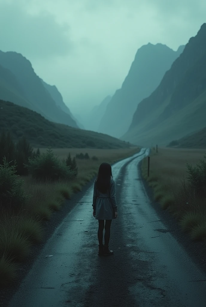 road, girl, Scene being talked about, haunting, Large target
