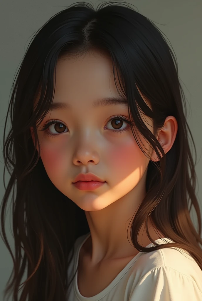 a filipino girl with neutral skintone straight hair browm eyes