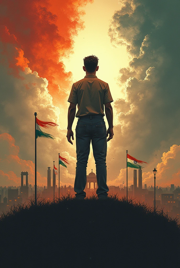 Independence day poster with message of there is prison in freedom of a country
