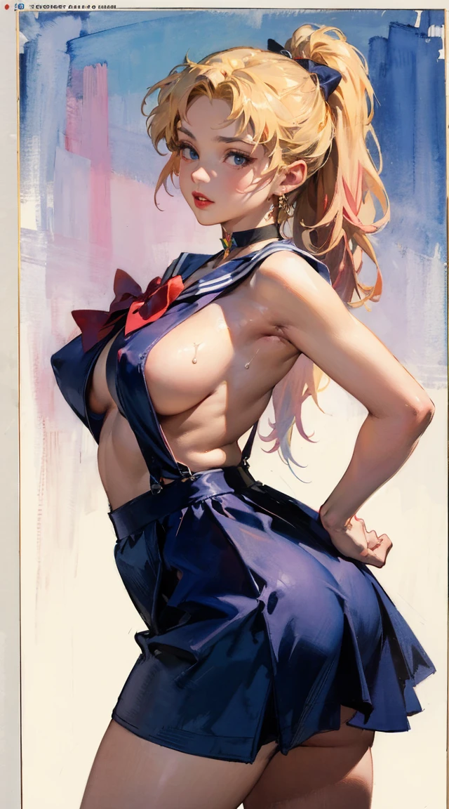 (extremely detailed CG unity 8k wallpaper), (masterpiece), (best quality), (ultra-detailed), (best illustration), (best shadow), (absurdres), BREAK
girl, sweat, steam, medium breast, nsfw, shy, looking at viewer, ((masterpiece)), (best quality), (Work), Art Nouveau watercolor painting , moon goddess , big breasts,robe,thong,show your neck,bare shoulders,show navel,Camel toe exposed,big eyes, long, thick eyelashes, plump lips, dark red eyes, hair long and thick, high ponytail, chubby, flowery_background, Intricate designs and patterns in the style of Alphonse Mucha.from the butt ((masterpiece)), (best quality), official art, extremely detailed CG, 1girl, sailor moon, blue eyes, blonde hair, long hair, hair bun, jewelry, sailor senshi uniform, blue sailor collar, red choker, twintails, red bow, blue skirt,(Best quality at best,8K,A high resolution,tmasterpiece:1.2),Digital artwork, one girl,detailed face,detailed eyes,pink hair,long straight hair,glowing purple eyes,red lip,Suspenders