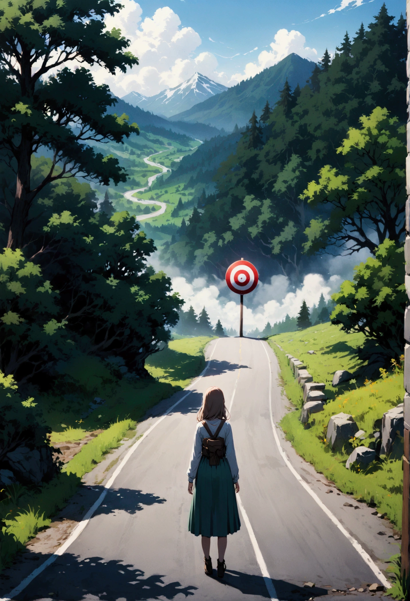 road, girl, Scene being talked about, haunting, Large target