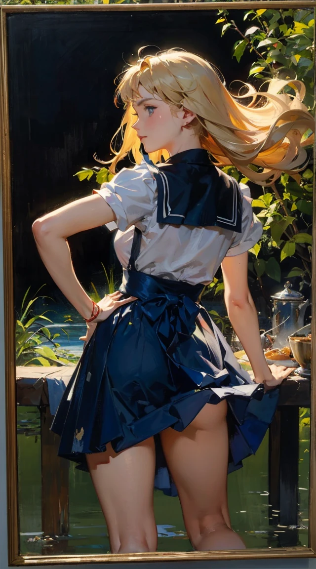 ８ｋ,Realistic Skin Texture、Superrealism、Realistic Photo、A futuristic Japanese female soldier stands amongst rubble、Damaged moss green metal armor、Skull mark painted on armor、Painting of the unit and identification number、Peeling paint、Oil stains、Energy Rifle、fighting spirit、Detailed Description、Dynamic pose
  Realistic portrait of the protagonist of the anime Sailor Moon　(Super detailed,ultra high resolution,detailed background),((2D)),((flat color)),((colorful)),((floating colorful water)),1 girl,alone,looking at the viewer,break　masterpiece, Highest quality, Portraiture, One Girl, (Alice in Wonderland:1.2), Blue clothes, White apron, Blonde, blue eyes, Usagi, Trump, Tea cup, White lace thigh high socks, Miniskirt lift, Dynamic pose,Electro Swing1woman, makima, beauty face, cool vibe, detailed　(arte de abram efimovich arkhipov:1.2),(((postimpresionista))),monet color,arroyo,(((Oil painting))),gotas,Bueno,soft lighting,Cold,SETSUKA,pelo rubio,labios,blue eyes ,clavicle,cola de caballo ,constituir,(pechos grandes:1.5),escote,fondo del corredor,mirando al espectador,sonrisa,senos,camisa,rubor,mangas largas,Cuello marinero,handkerchief,white camisa,falda rosa,adentro,levantador de ropa,Levantamiento de falda,piernas abiertas,pantimedias con banda para el muslo,(pelo largo),mostrando la entrepierna:1.5),mostrando el pecho,(from behind:1.5),aesthetic body,mirando al espectador,sensual pose,diafragma,dedo de camello,((ponerse en cuclillas)),looking back,