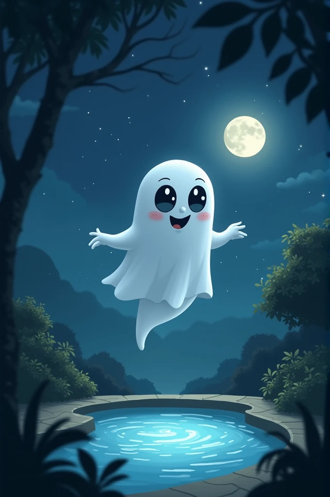 Little ghost in pool