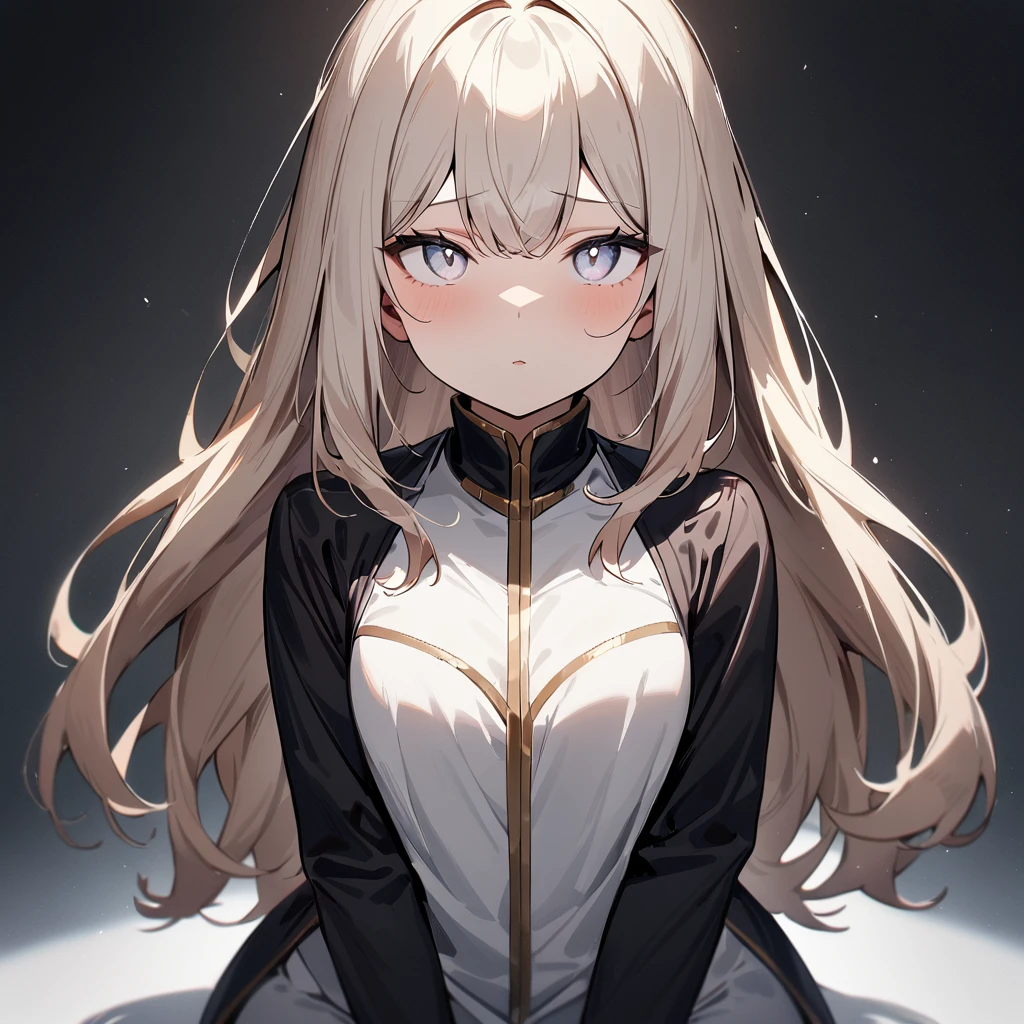 1girl,(Solo),seiza,Face,light hair,Whiteeyes,masterpiece,best quality,very aesthetic,absurdres,straight-on,atrophy