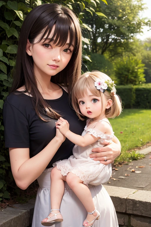 Morning glory flower and daughter