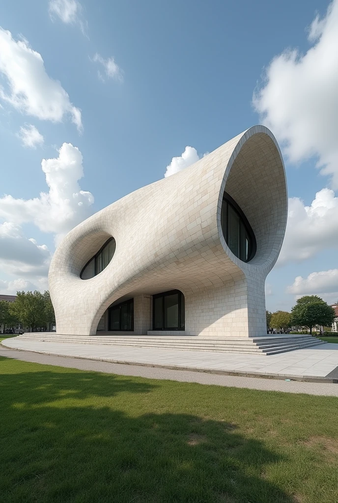 Big art modern museum and its form was base from camera