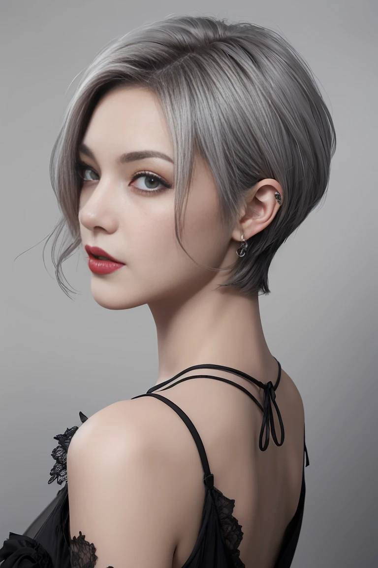 short　Gray Hair　Gothic