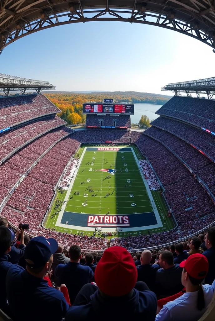 Panoramic view of a New England Patriots football stadium 