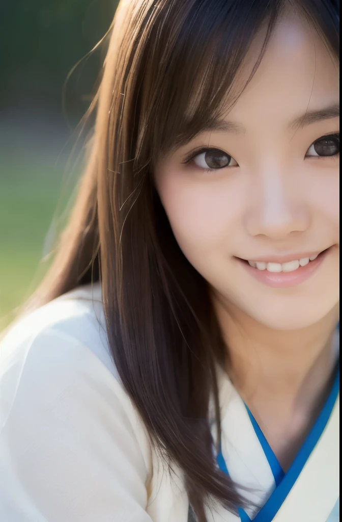 best quality, face focus, soft light, ultra high res, (photorealistic:1.4), RAW photo,(Shinozaki Ai), white skin, kawaii, 1 Japanese girl, solo, cute, (smile), (pupil, lights in the eyes), detailed beautiful face, Medium-sized breasts,(high resolution detail of human skin texture),(long hair),(portrait), upper body, white traditional kimono